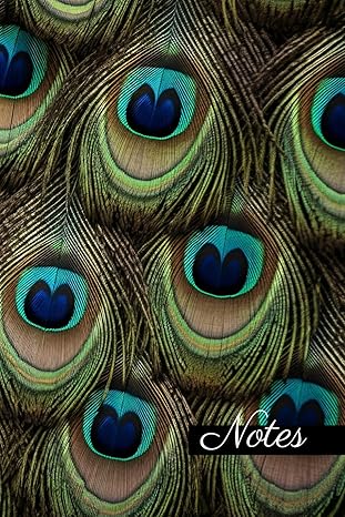 Couverture : Carnet de Notes Motif Plumes de Paon